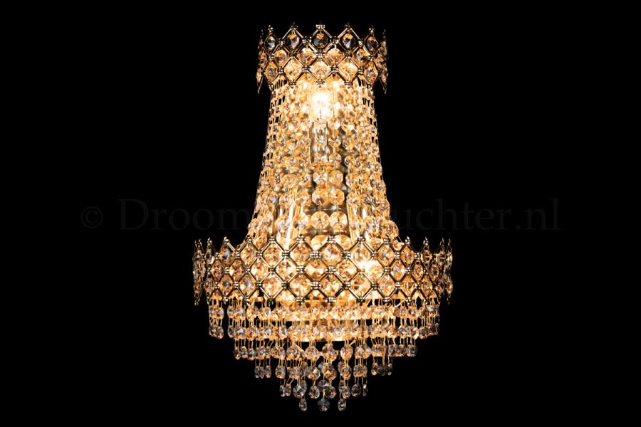 MZStech Crystal & Brass Base Shell Wandkandelaars Lamp, Shell Crystal Wandlamp Armaturen Kristallen Wandkandelaar Licht (Doorzichtig